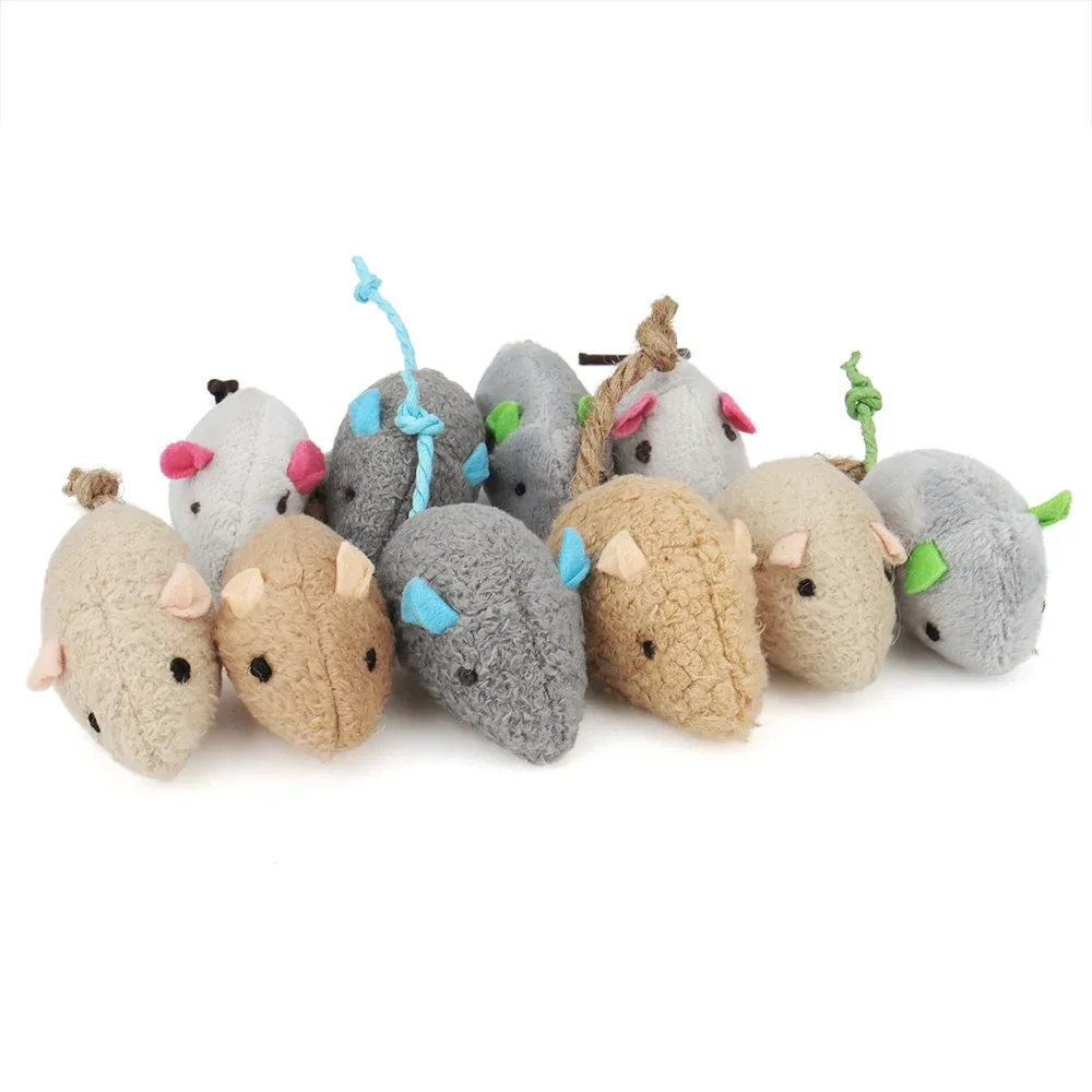 20Pcs/ Lot Cat Toys Interactive Cat Game Catnip Toys for Cats Rattle Cat Mouse Toys Also Prefilled Catnip Faux Fur Pet Products
