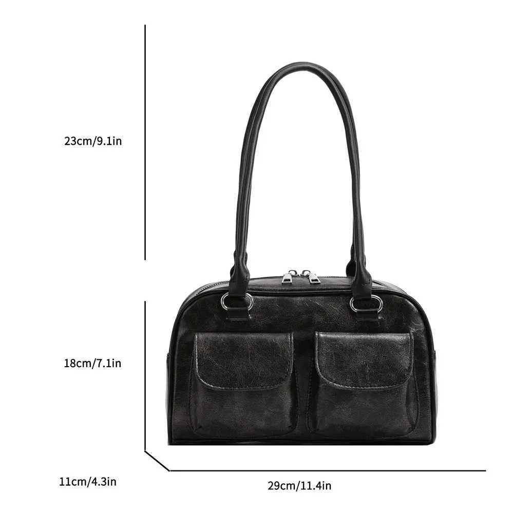 Vintage Shoder Bag for Wen PU Leather Tote Luxury Handbags Purse Y2k Single Shoder Bag Girls Top Handle Cluh Bag Y250318