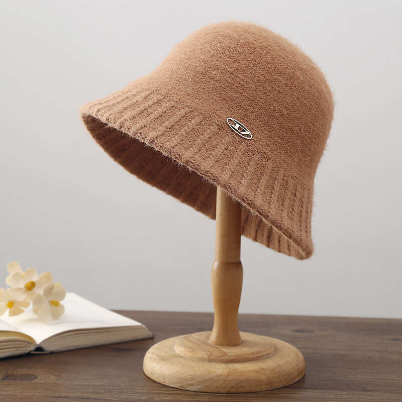 New Fisherman's Women's Fashion Letter Wide brimmed Basin Spring and Autumn Korean Edition Trendy Student Bucket Hat Knitted Mesh Red Riding