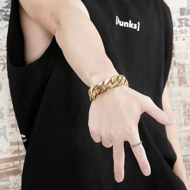 KALEN 20mm Miami Bracciali Peruviani Stainless Steel Cuban Hiphop Chain Bracelet