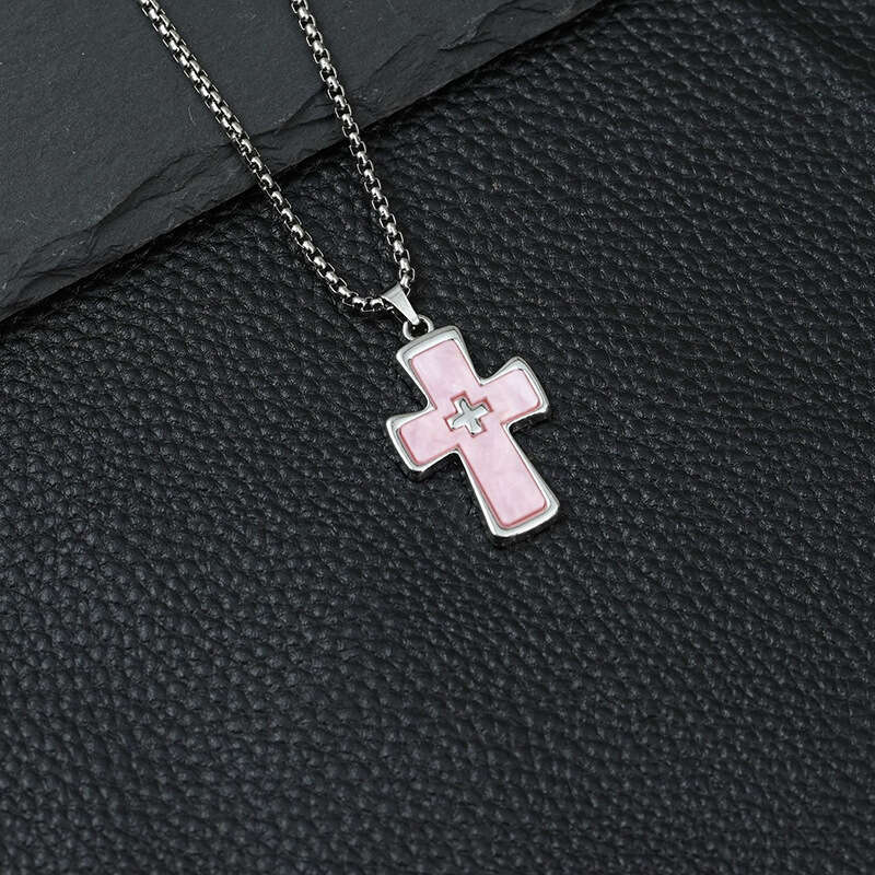Sweet and Cool Dopamine Double Cross Pendant Blade Necklace Women's Autumn Titanium Steel Niche Design Versatile Clavicle Chain