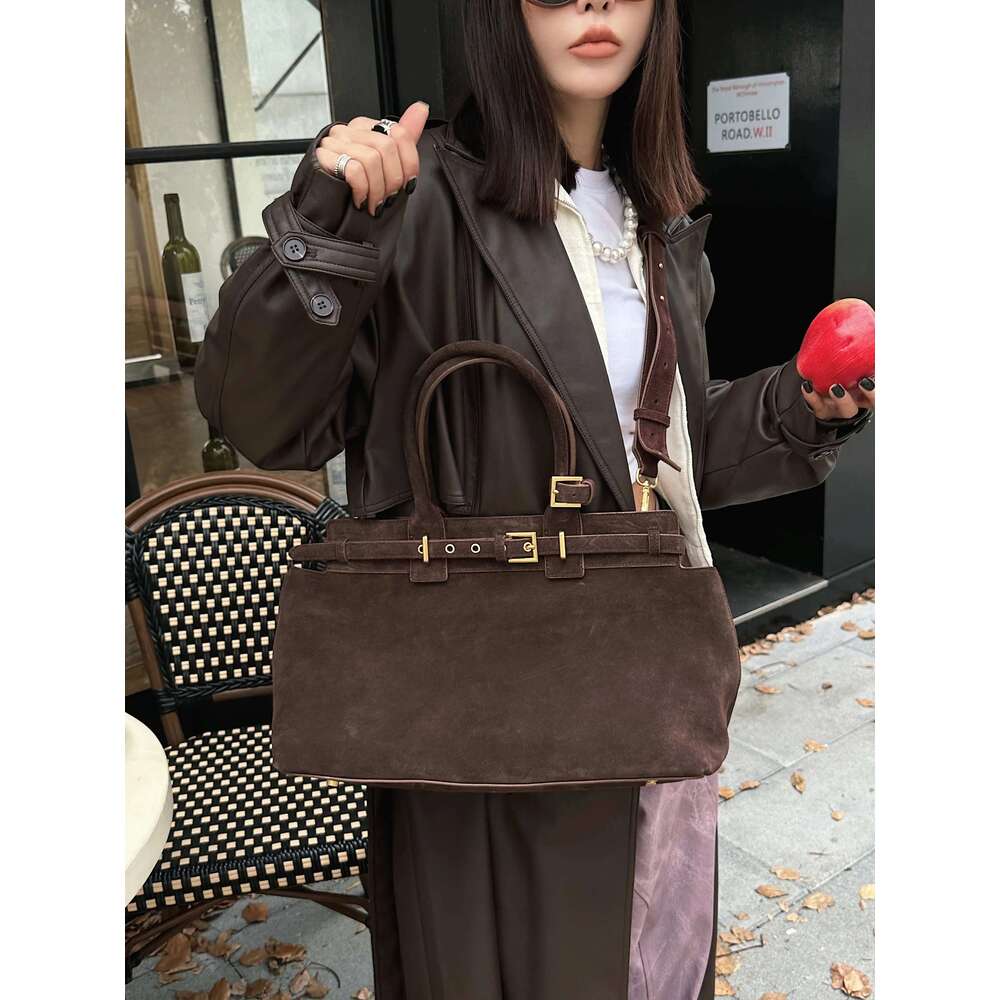 100% Natural Suede Bag Women Designer Bags Roomy Casual Tote Crossbody Fashionable Handbag And Purses New