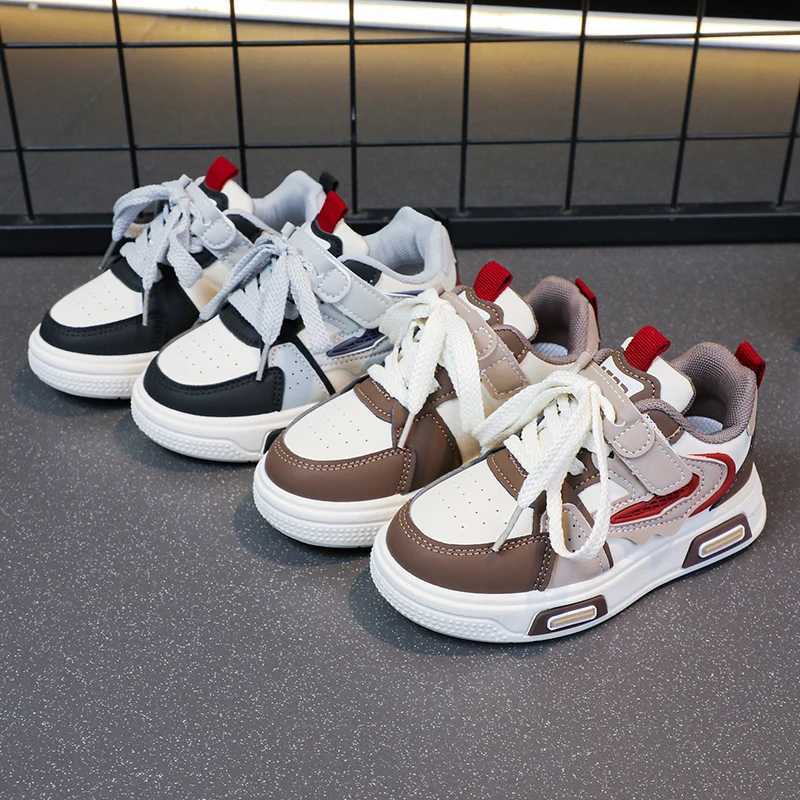 Lightweight sports shoes breathable running shoes for boys and girls hook and loop fasteners school childrens basketball shoesXJ250318