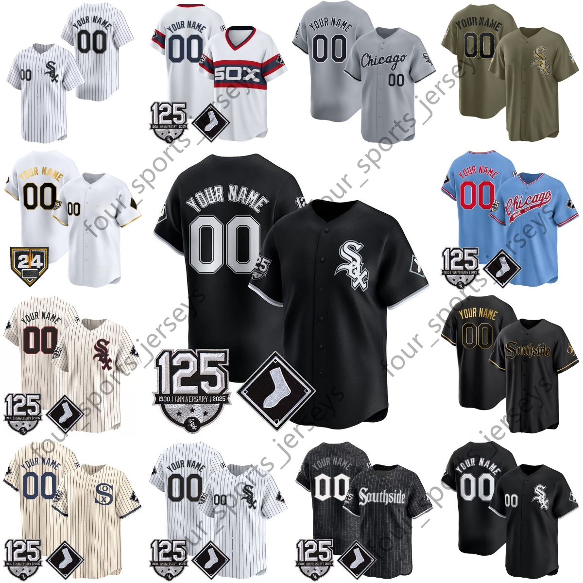 White Sox Baseball Jersey 10 Moncada 74 Jimenez 88 Robert Jr. 26 Lee 50 Sosa 23 Benintendi 30 Julks 15 Maldonado 34 Kopech 29 DeJong Custom Any Name Style