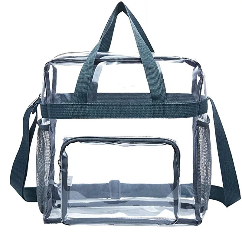 PVC Womens Bags Lunch Bag Portable Large Capacity Waterproof Travel Wash Bags Transparent Shoulder Crossbody Handbag for Women 250314