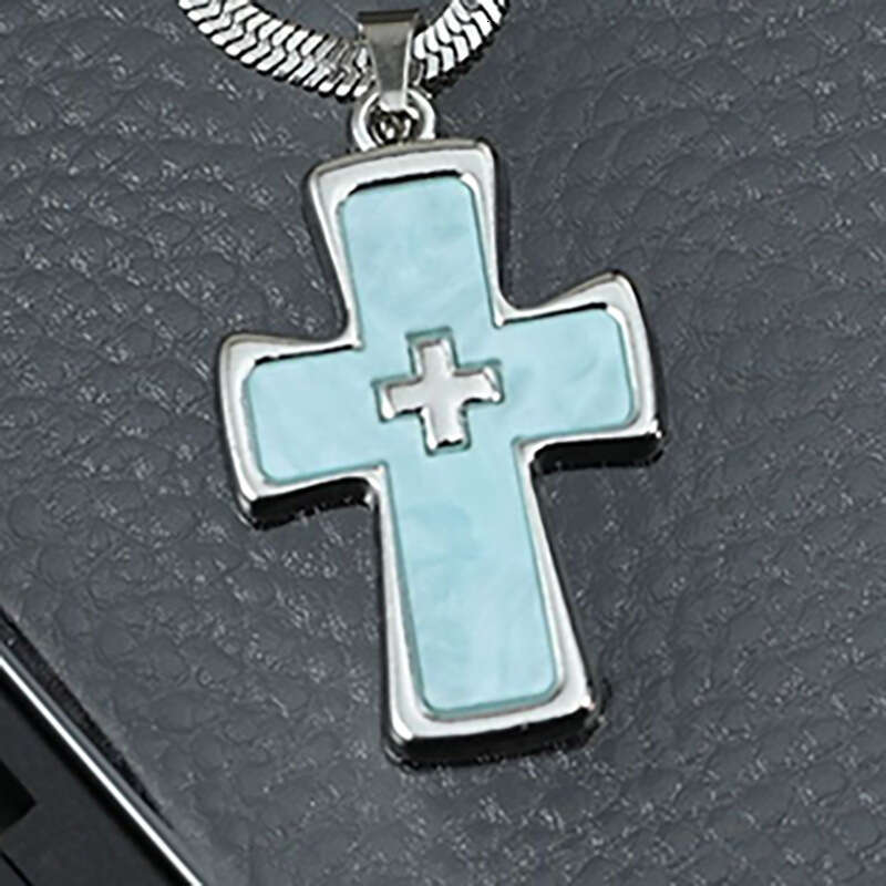 Sweet and Cool Dopamine Double Cross Pendant Blade Necklace Women's Autumn Titanium Steel Niche Design Versatile Clavicle Chain
