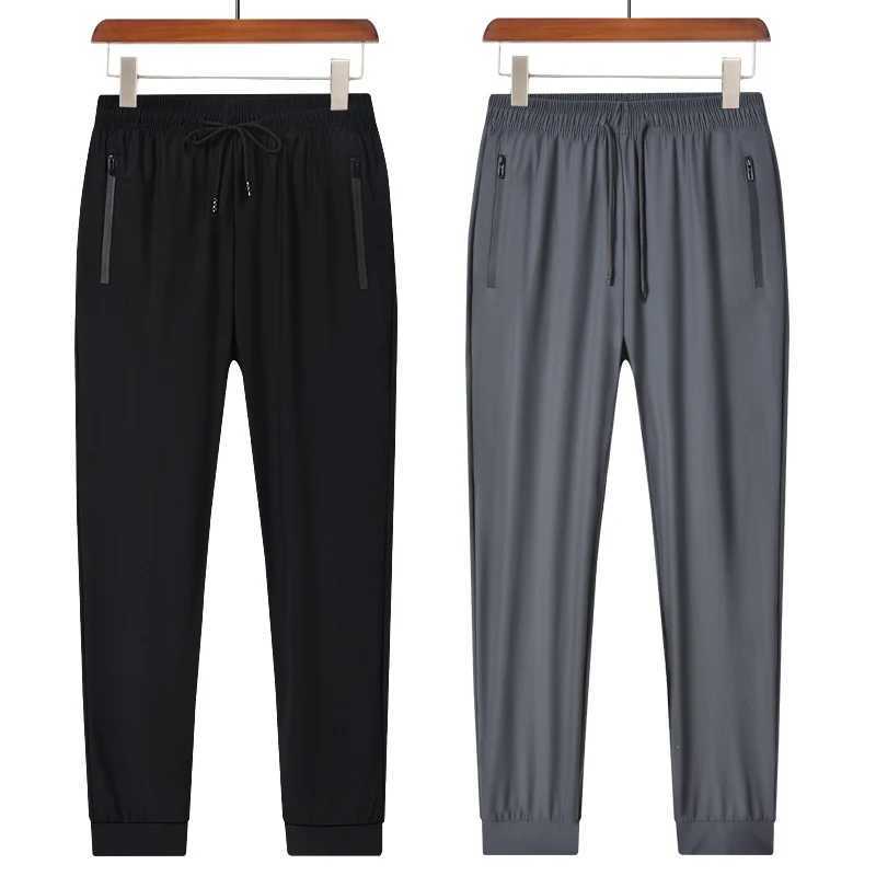 2PCS new silk breathable mens sports pants quick drying sweatshirt comfortable absorption cool and high-quality mens outdoor pants W250318