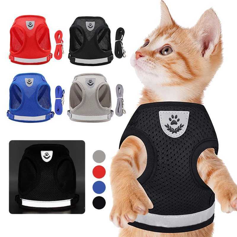 Breathable cat harness escape pet harness and belt set for cats dogs puppies bras non pull reflective ChihuahuaT250318