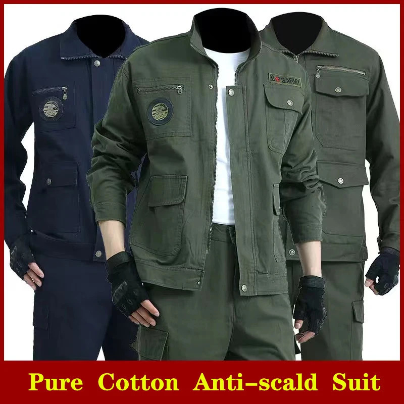 Year Summer Cotton Work Clothes Outdoor Wear resistant Welding Thickened Labor Insurance Clothing 250318