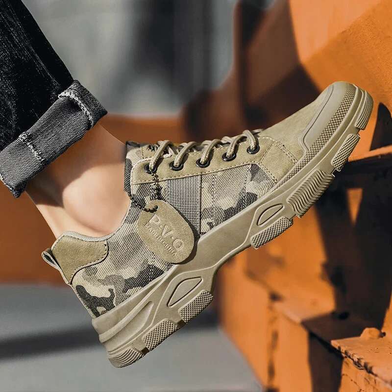 Camouflage Sports Canvas Casual Denim Shoes High-quality Men Outdoor Platform Desert Ankle Bota Mascua