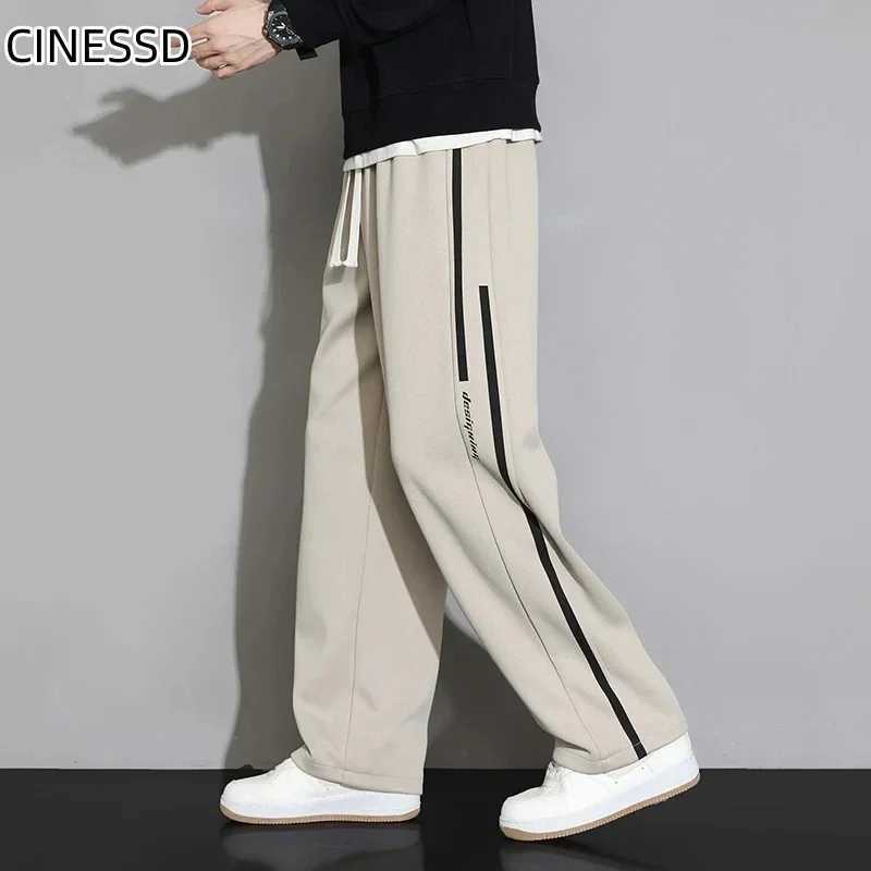 2024 New Sportswear Mens Pocket Jogger Wide Leg Jogging Pants Neutral Breathable Loose Outdoor Sportswear Fashion Design Jogging Pants W250318