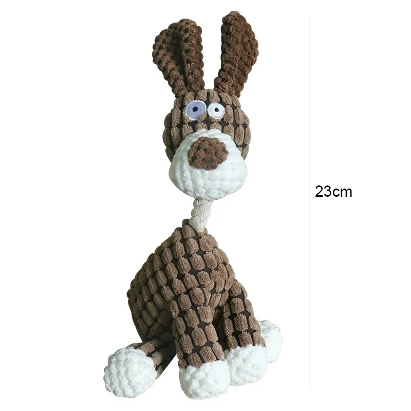 Fun Pet Toy Donkey Shape Corduroy Chew Toy For Dogs Puppy Squeaker Squeaky Plush Bone Molar Dog Toy Pet Training Dog