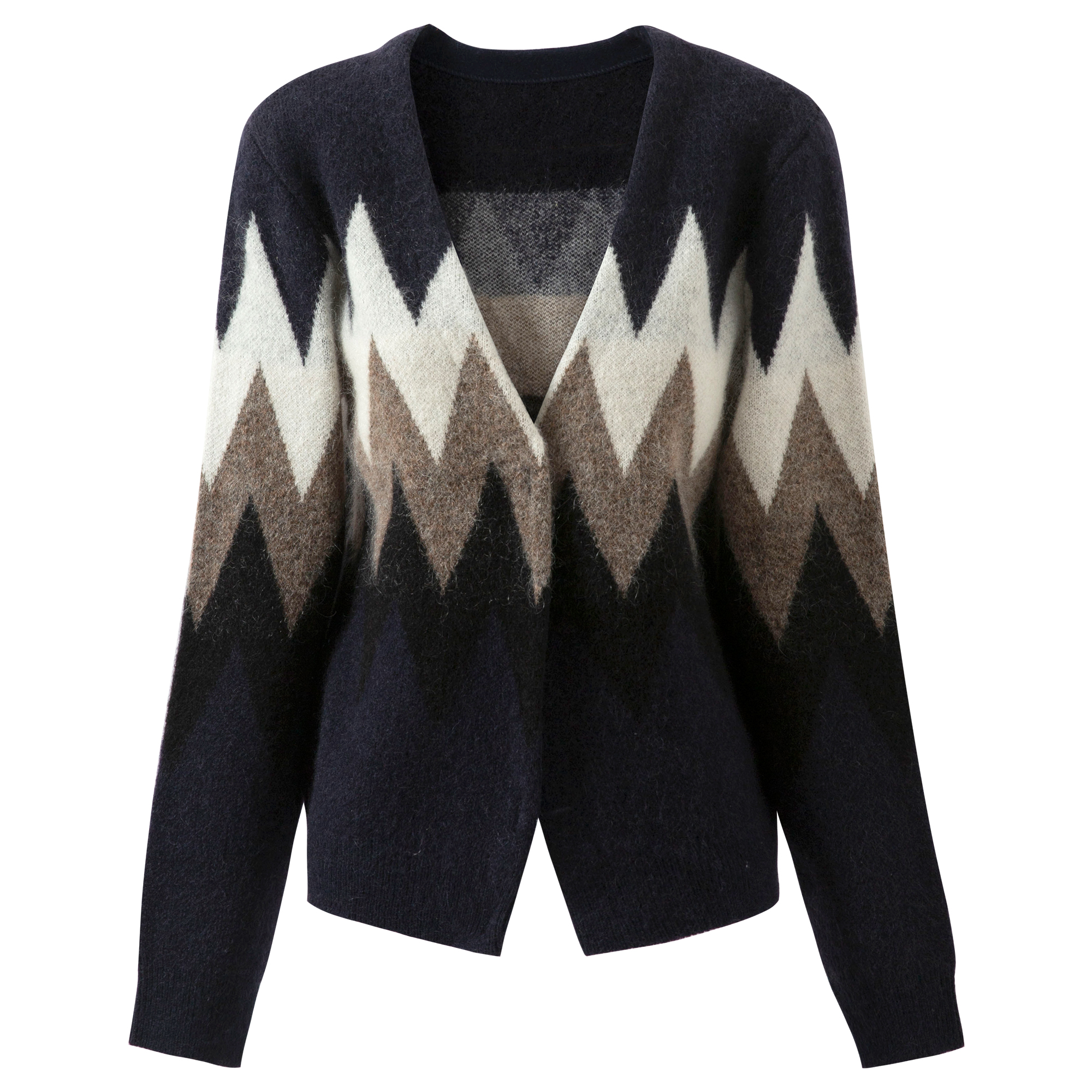 Chic Multi-Color Blend Vintage Knitted Cardigan - Casual Comfortable Wear