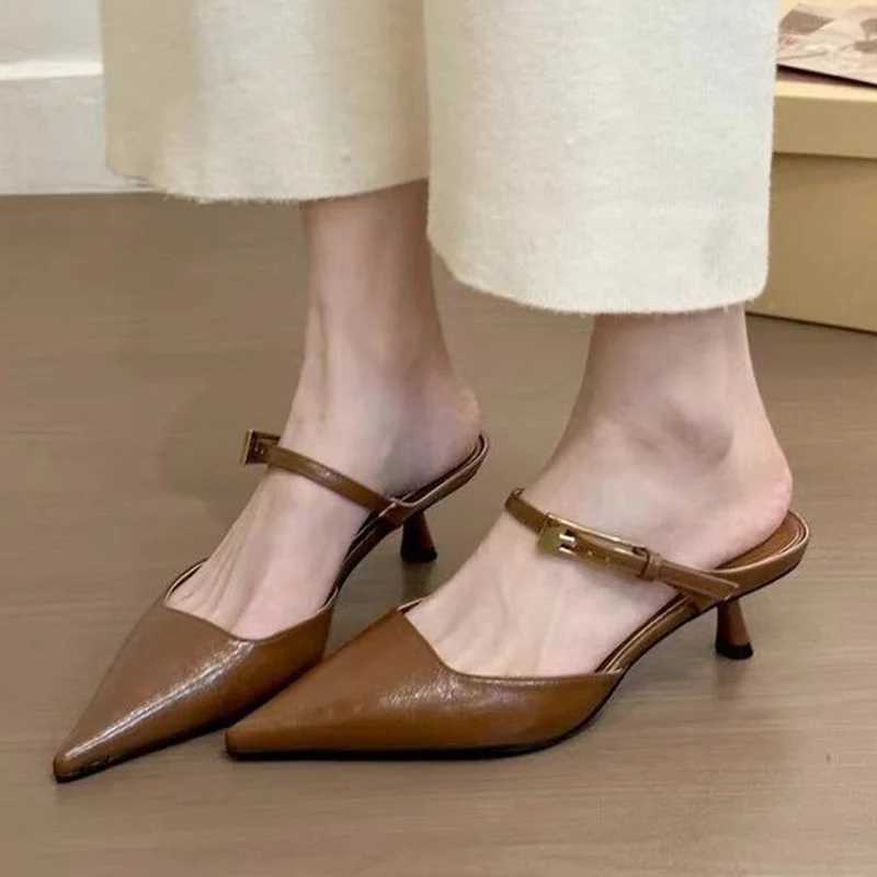 Wen Pointed Toe slider in H Fi elegant Mes shoes summer dress sexy Wan sandals 2025 trend brand Wens Pumps Y250317