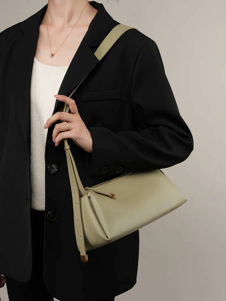 New Autumn Genuine Leather Boston Bags For Women 2023 Cowhide Shoulder Ladies Crossbody Bag High Quality Handbags Brown