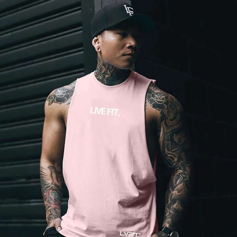 Summer Men's Trend Muscle Vest Sports Fiess Running Casual Breathable Workout Sleeveless Tank Top Gyms Bodybuilding Clothing