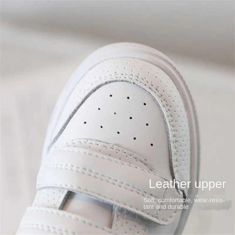 Genuine leather childrens shoes unisex white childrens sports shoes breathable soft sole outdoor tennis fashion childrens boys and girls shoes W250318