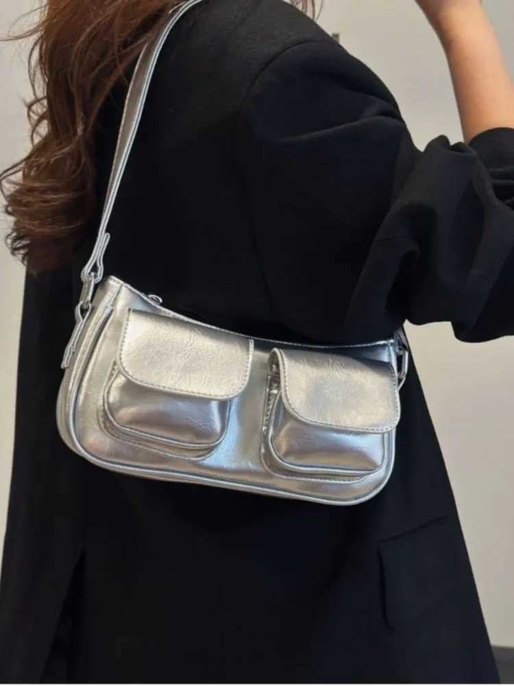 Luxury PU leather shoe bag suitable for warm small double pocket design underwear bag 2024 new Korean Fi high-quality handbag Y250318