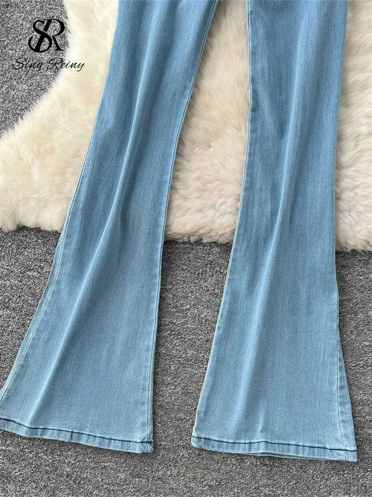 SINGREINY Fashion Denim Long Jumpsuits Zipper 3D Floral Chic Design Rompers Korean Trend Ins Solid Strtwear Women Playsuits X250318
