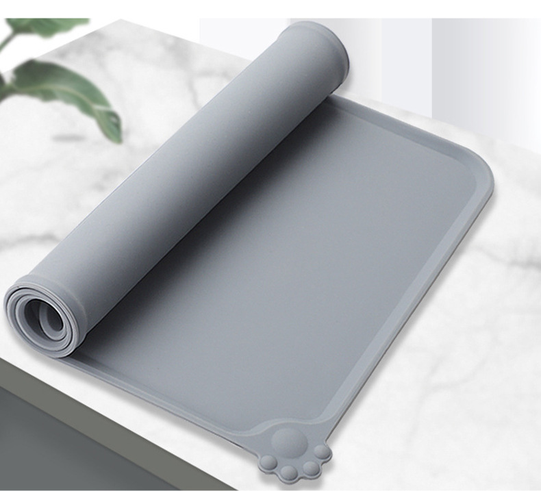 Cat Dog Food Mat For Pet Feeding Bowl Floors Waterproof Non Slip, Silicone Pet Bowl Mat - High-Lipped, Non-Stick, Waterproof Pad