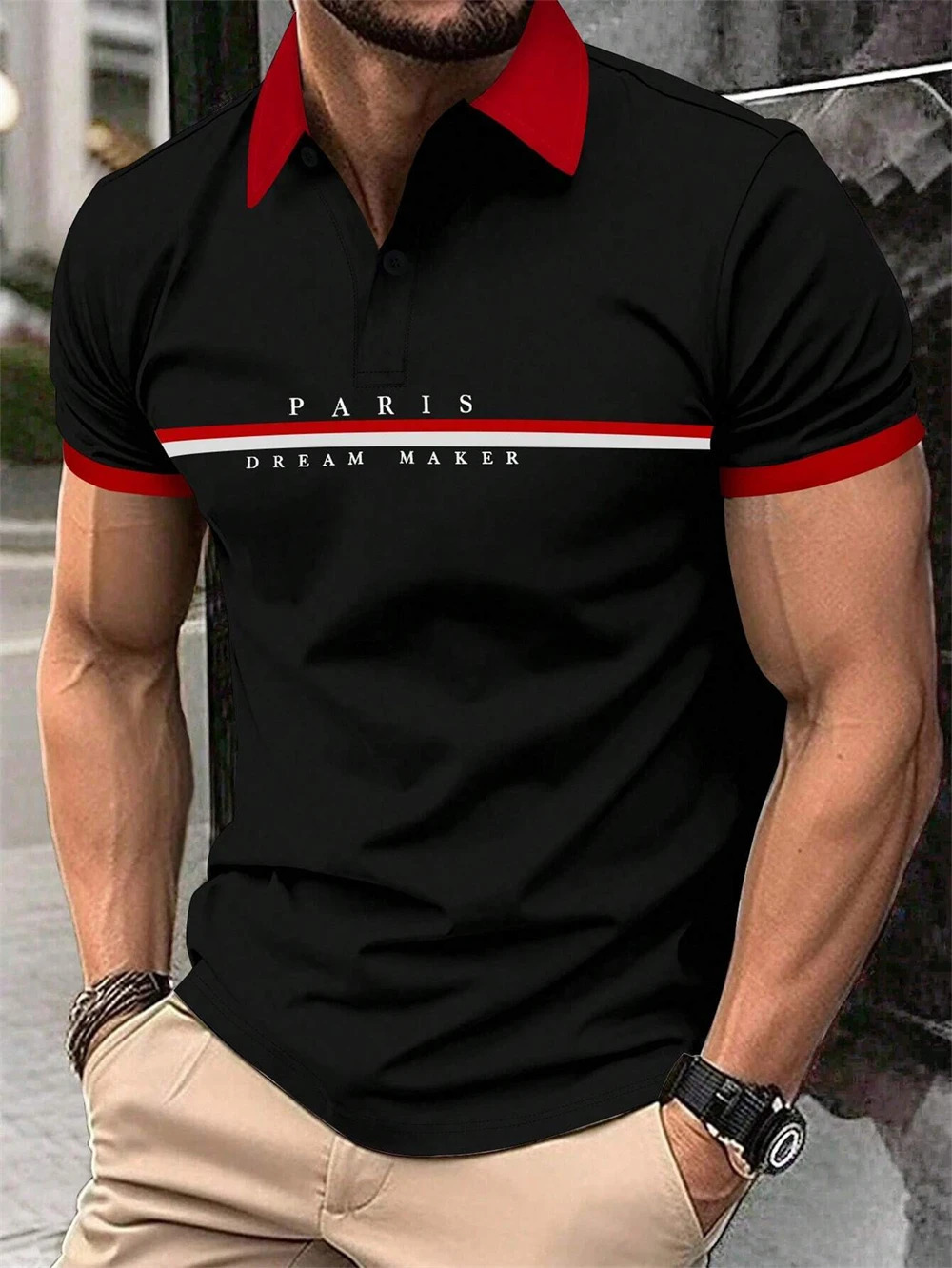 Letter Mens Summer Polo Shirt Breathable Golf Polo T-Shirt Sport Hiking Shirts Casual Work Short Sleeved Male Business Clothes 250318