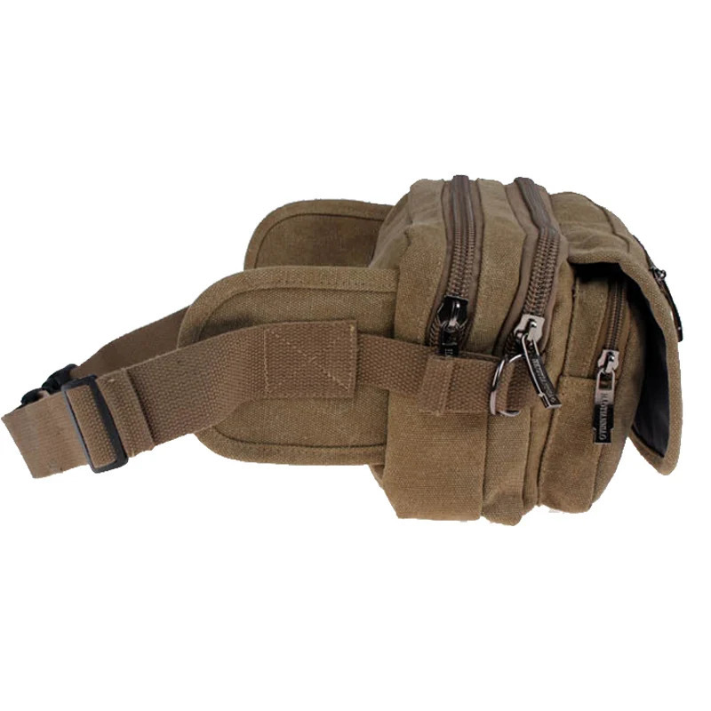 High Quality 2024 Fashion Casual Canvas Messenger Bags Waist Packs Purse Men Portable Vintage Men Waist Bags Travel Belt Wallets 250314