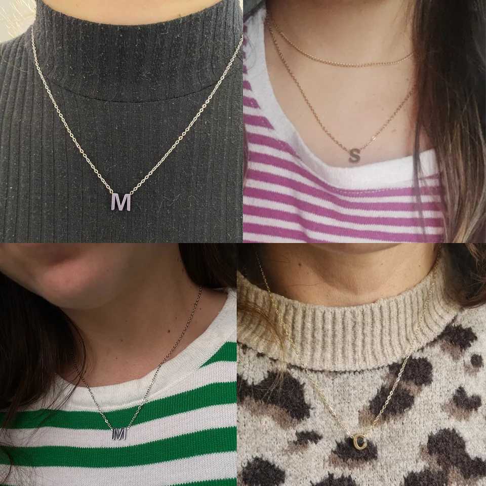 Cazador Minimalist Initial A-Z Womens Alphabet Stainless Steel Necklace Jewelry Birthday Gift Wholesale W250318