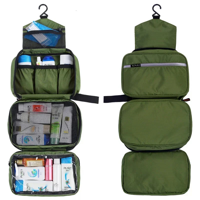 Hanging Mens Toiletry Bag Large Waterproof Cosmetic Bags Travel Organizer Lady Toiletries Makeup Toilet Foldable Bathroom Kit 250314