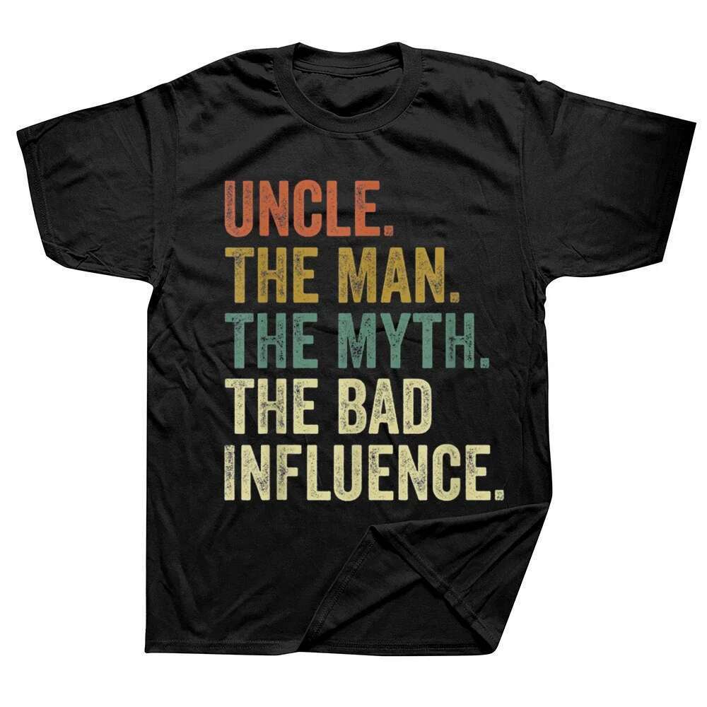 Men's short sleeved T-shirt, streetwear, fun, retro, uncle, men, mythology, negative influence, birthday gift, summer style
