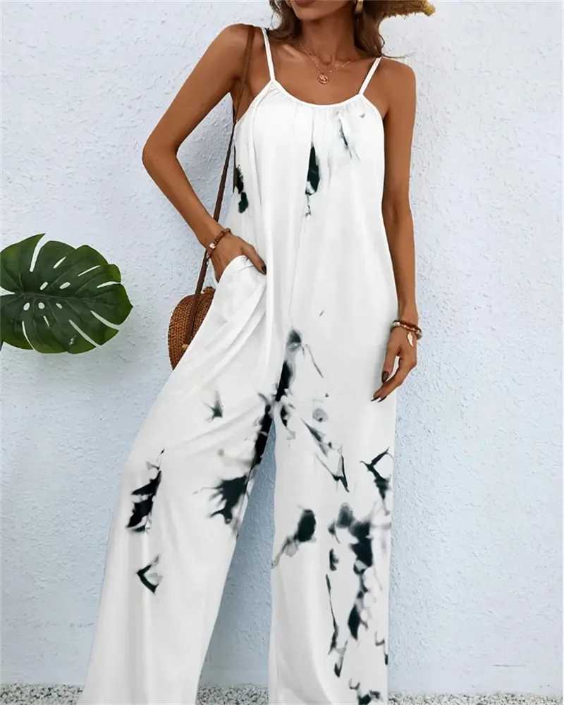 2024 Spring/Summer Womens Digital Printing Gradient Sleeveless Casual Bag jumpsuit X250318