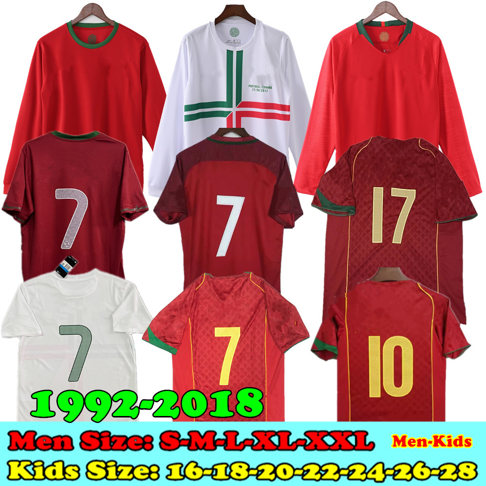 Portugal Class Vintage Final ronaldo Soccer Jerseys Portuguese 1998 2000 2002 2004 2006 2010 2012 C.RONALDO RUI COSTA DECO FIGO Child Kids Men Retro football Kit