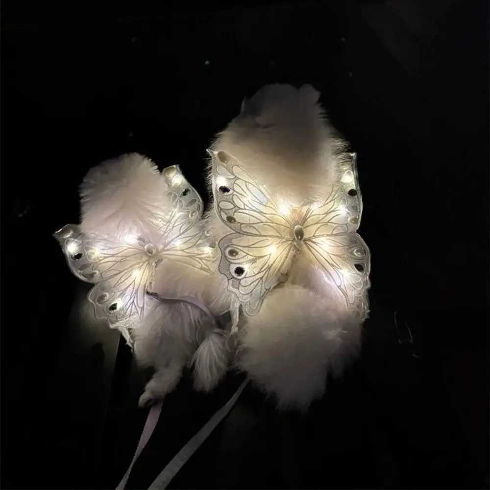 Dog Wings Glowing Butterfly Pet Back Decoration Cute Cat Accessories Dog Clothes for Small Medium Pet SuppliesT250319