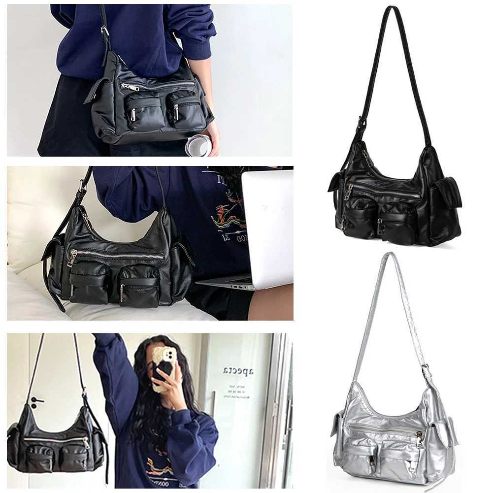 Wen Leather Tote Handbag Soft PU Sahel Sling Bag Large Capacity Tree-Pocket Purse Crossbody Hobo Bag Girl Stylish Purse Y250318