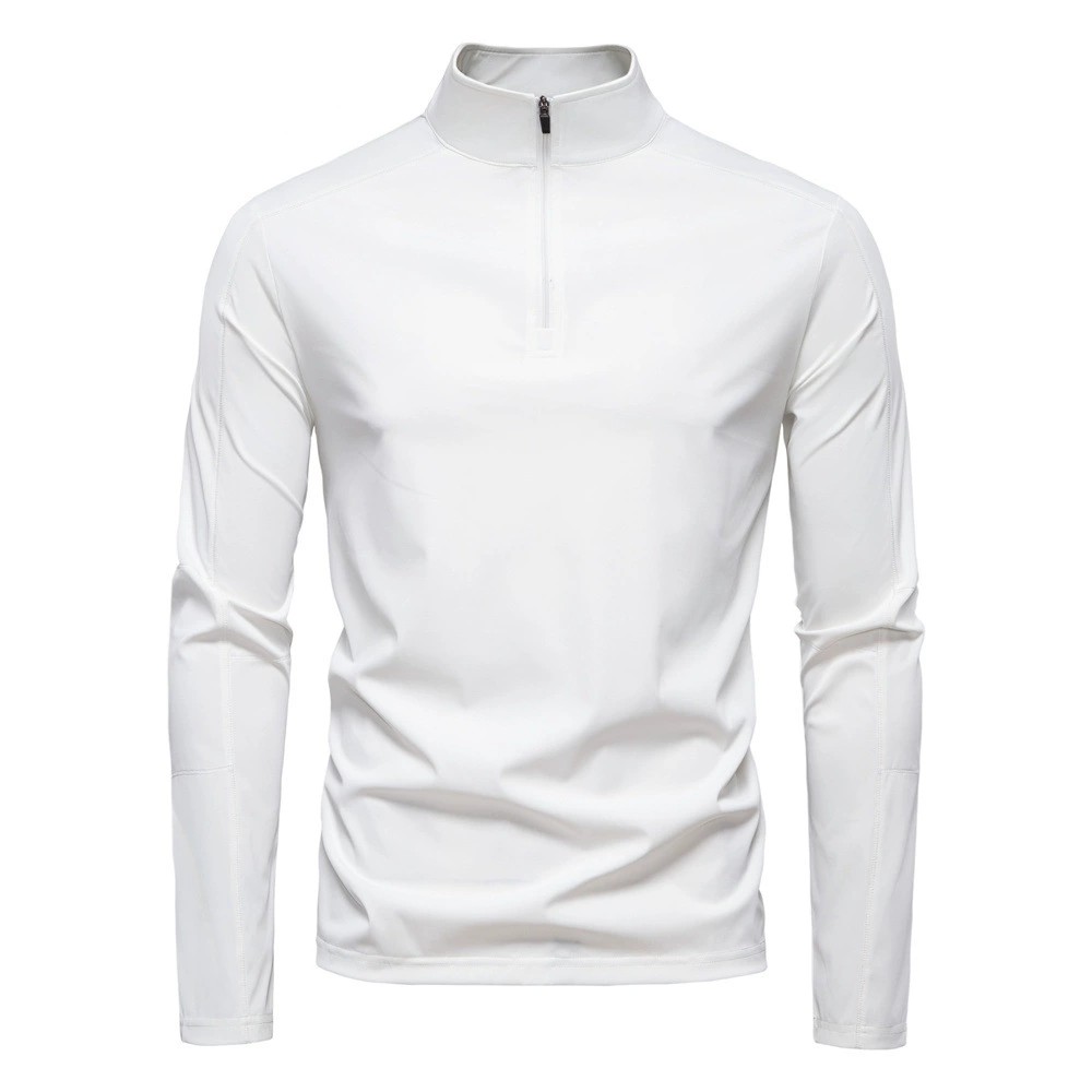 2025 spring and summer new men's sunscreen UV protection UPF100 + bottoming shirt long-sleeved half-zip T-shirt men m086
