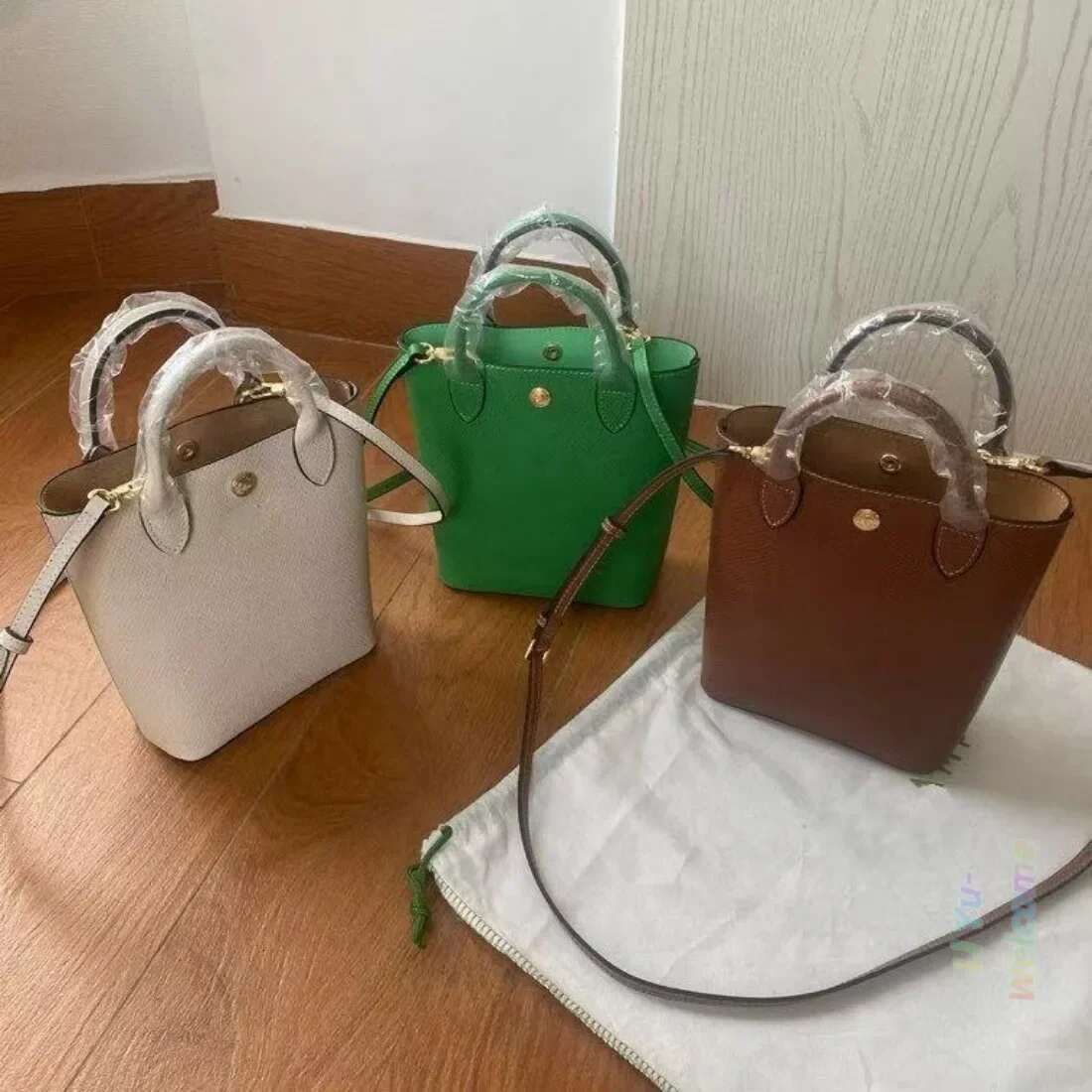2025 New Splicing Handheld Tote Single Shoulder Crossbody Bag, Durable Mini Cowhide Bucket Bag