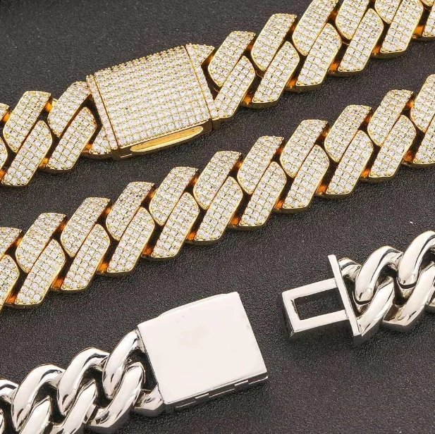 Everyday Comfortable Silicone Cuban Chain Bracelet with Sparkling CZ Stones 6mm Round Pendant Style