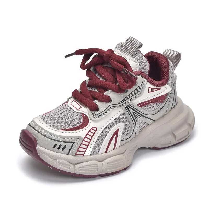 Boys and girls running shoes thick soft soled childrens sports shoes mesh breathable 2025 new fashion childrens sports shoesXJ250318