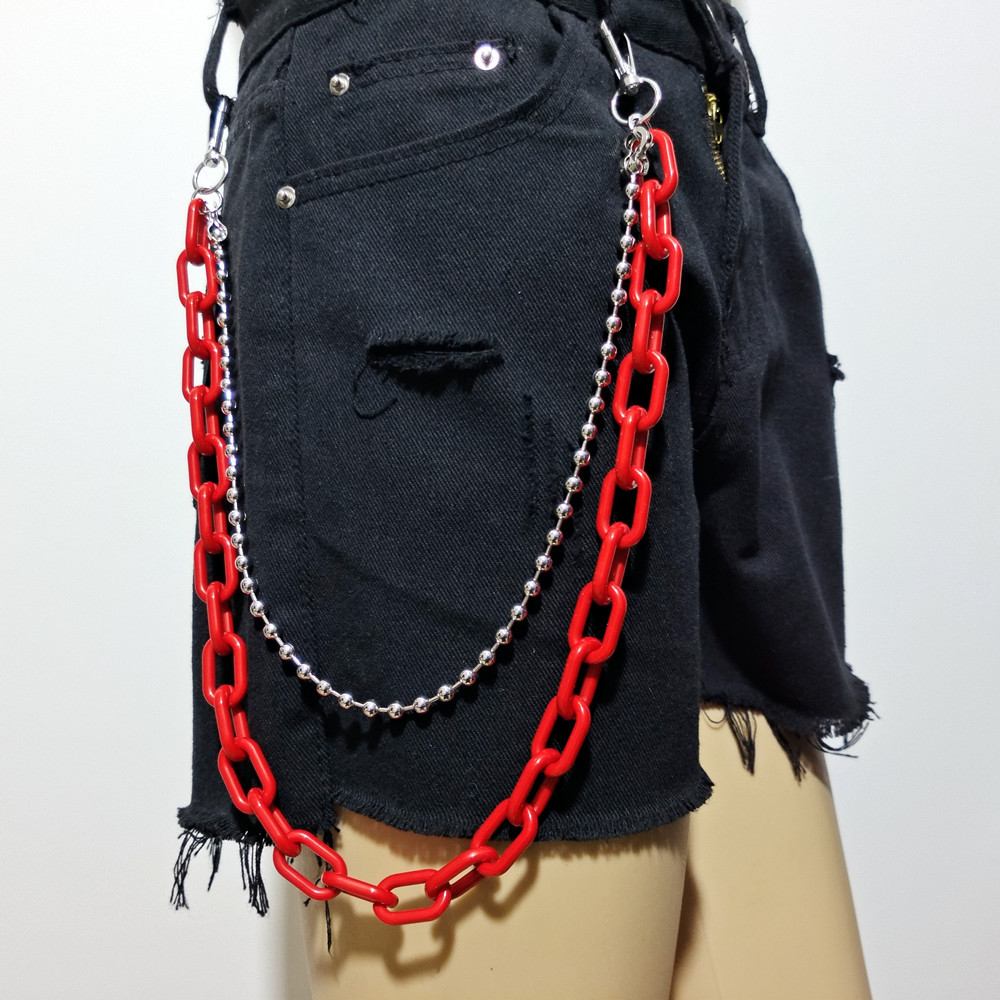 Stage Wear Dance Accessories Acrylic colored fluorescent chain waist chain