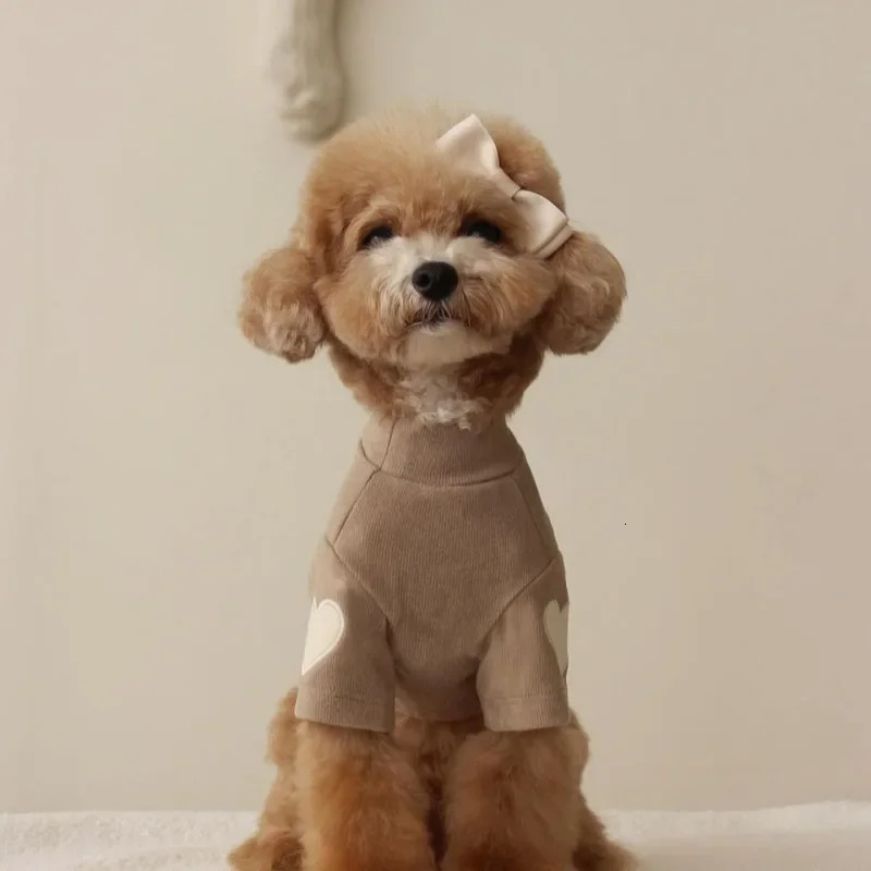 Love Winter Warm Pet Dog Clothing Bottom Shirt Cute Bear Teddy Yorkshire Hoodie Cat ner 250318