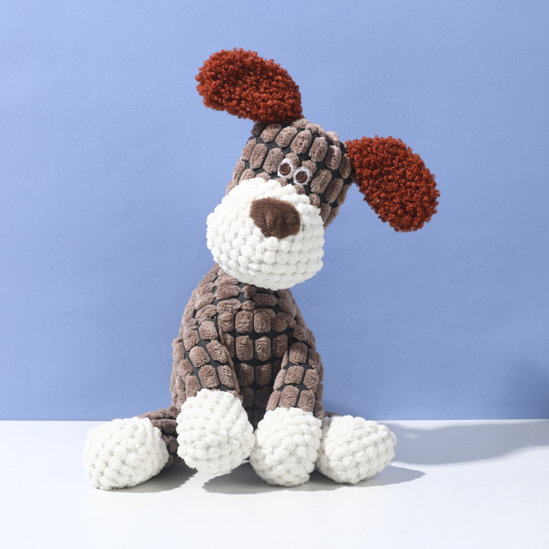 Fun Pet Toy Donkey Shape Corduroy Chew Toy For Dogs Puppy Squeaker Squeaky Plush Bone Molar Dog Toy Pet Training Dog Accessories
