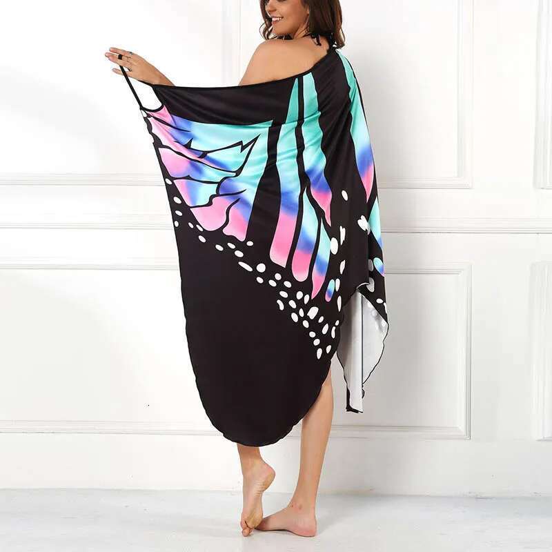 Sexy butterfly print cover swimsuit women's summer dress waist jacket bikini swimsuit sarong skirt wallet swimsuit elegant women's swimsuit