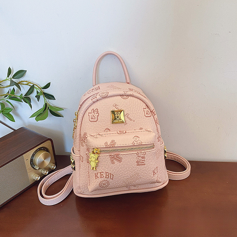 Mini Backpack For Women 2025 New Fashion Niche Designer Print Small Backpack High quality Light Luxury Handbag, Casual Travel Wallet Storage Bag