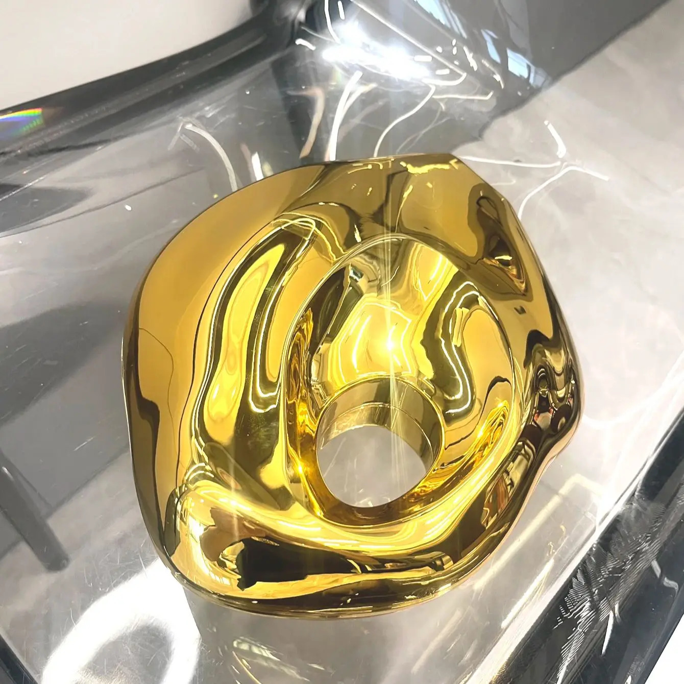 Golden Evening bag Purses and handbag er shoulder bags funny shape Party Wedding Acrylic Shiny Clutch purse 250318