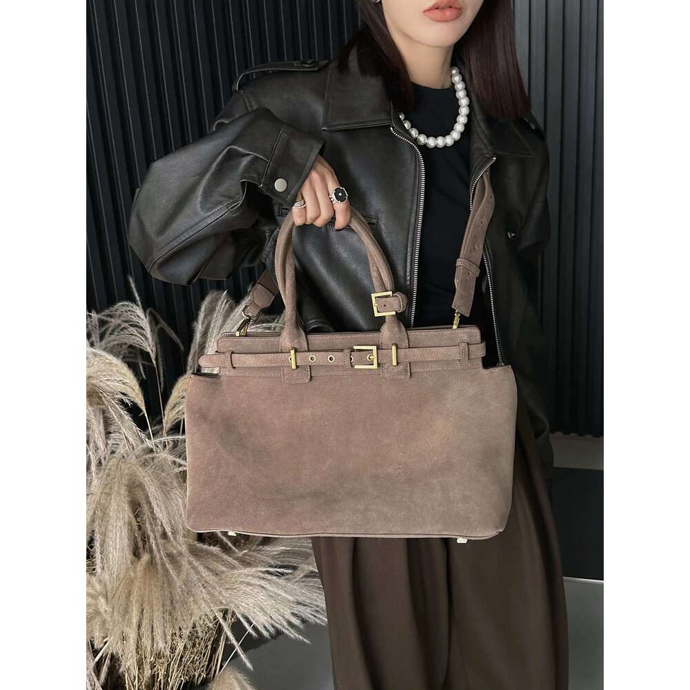 100% Natural Suede Bag Women Designer Bags Roomy Casual Tote Crossbody Fashionable Handbag And Purses New