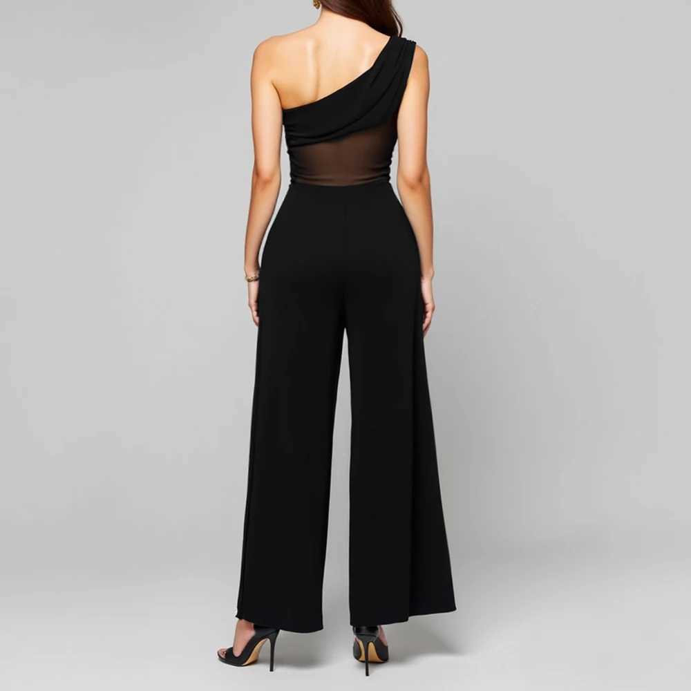 Mia Muse Womens Four Seasons Fashion Mature Vibe Splicing Work Strapless Natural Waist Wide Leg jumpsuit X250318