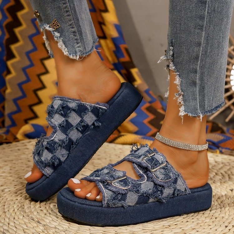 free shipping designer sandals Denim luxury slippers slides blue dark blue indoor outdoor sports casual shoe trainers sneakers