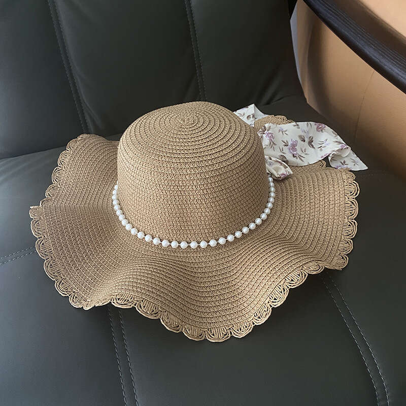 Sunshade hat for women, Korean version grass small and fresh, UV resistant sun foldable beach hat, trendy