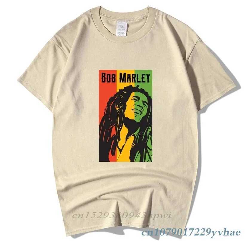 Bob Marley Rock Hip Hop Mens Summer Plus Street Clothing Casual Short Sleeve Round Neck Cotton Reggae Star T-shirtXJ250318