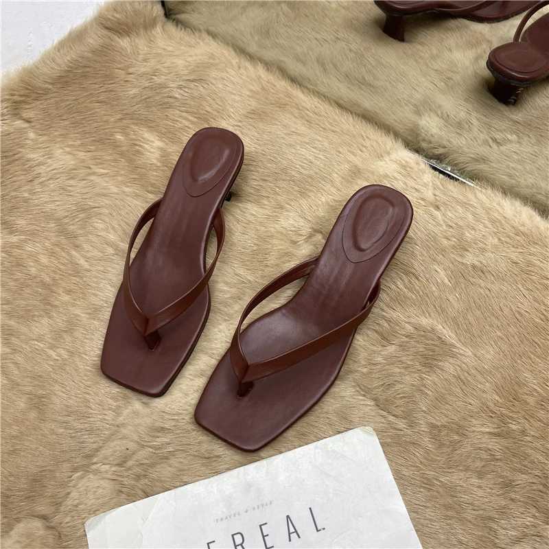 Bailamos 2021 Warm Beach Flip Shoes Womens Elegant Summer Slide Low Heel Slide Exterior Wall Slide New Sandals Y250317