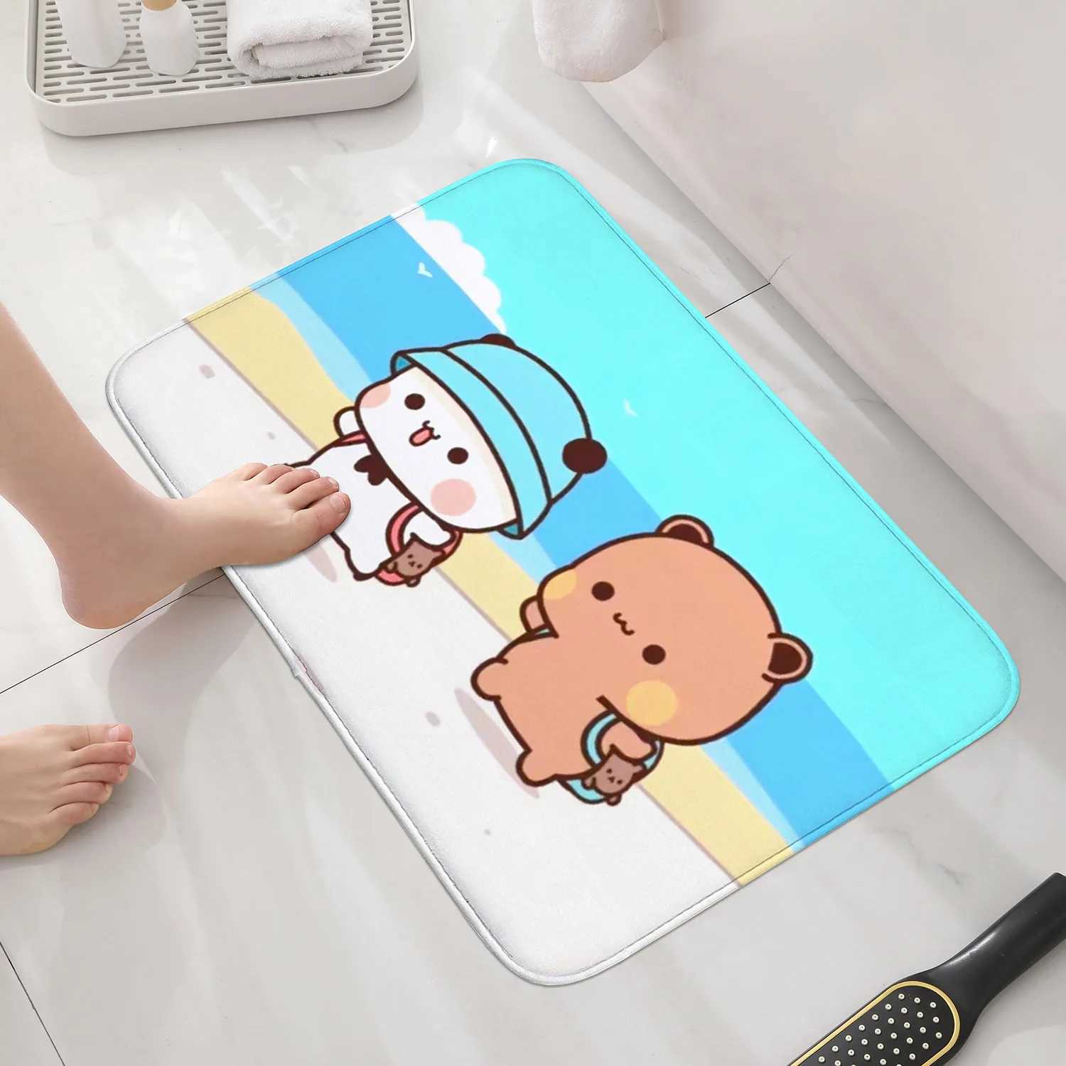 1 piece of Bubu and Dudu cute cartoon welcome mat entrance door balcony bathroom floor mat anti slip carpet bedroom carpet home decoration Y250318